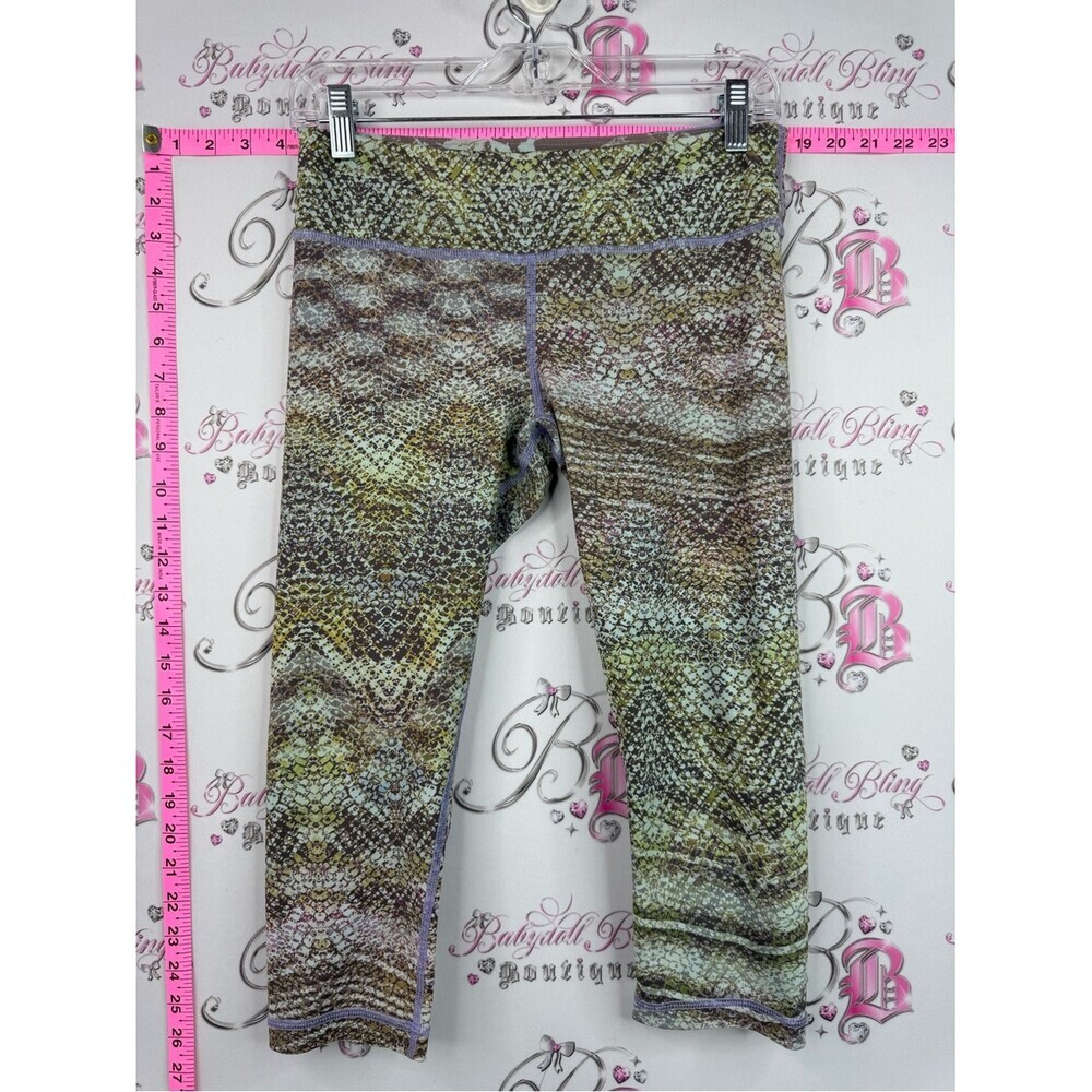 Vimmia capri pants blue green brown Multi-Color Snake-Print Capris